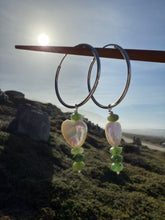 Load image into Gallery viewer, Hearts + Jade Hoops
