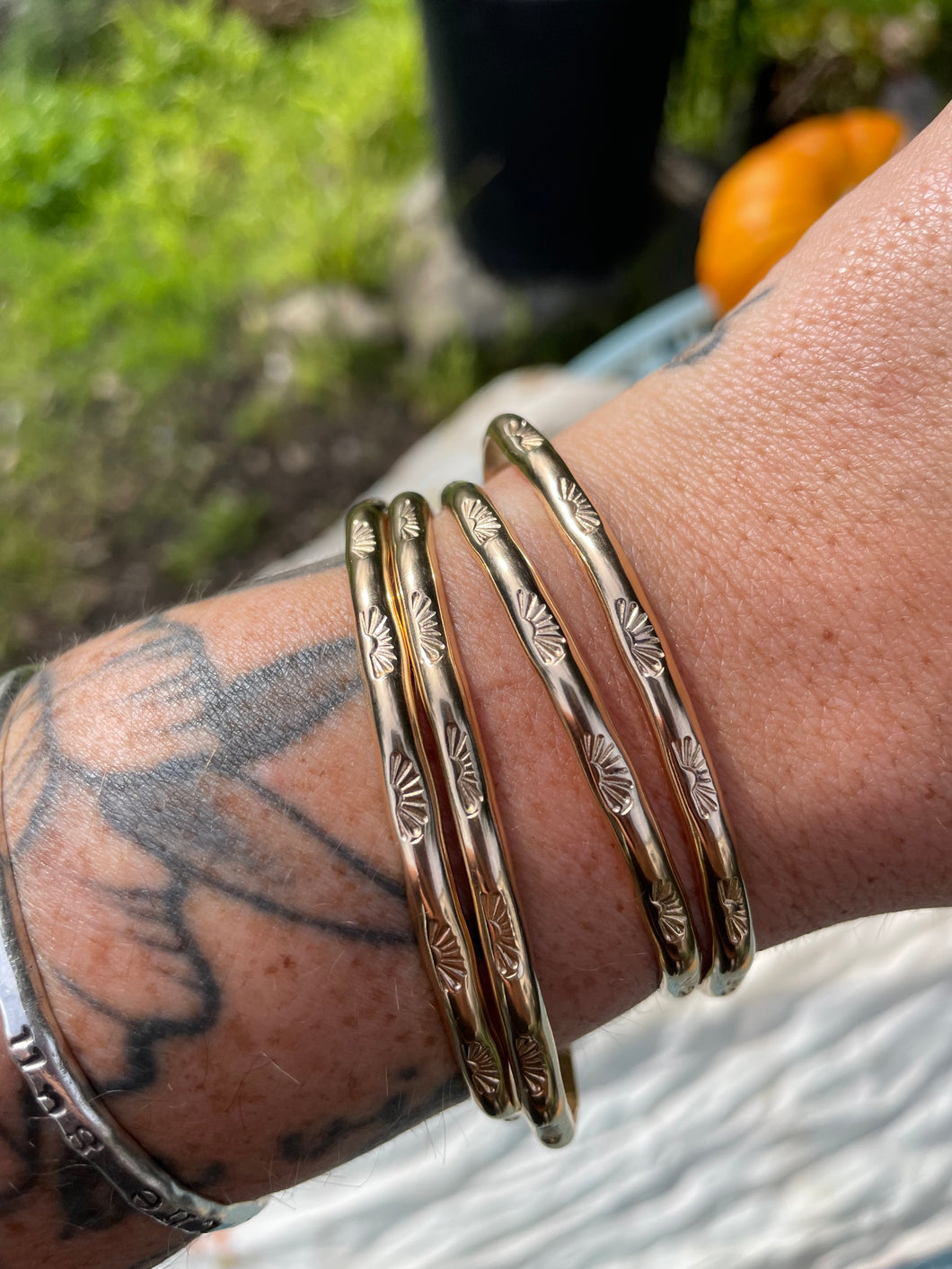 Gold Fill Sun Stamp Cuff