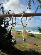 Load image into Gallery viewer, Heart Pearl + Siberian Hoops
