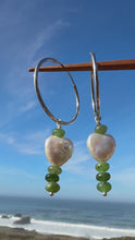Load and play video in Gallery viewer, Hearts + Jade Hoops
